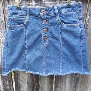 ❤ Arizona Jeans Cut off Frayed Hem Vintage Y2K Denim Skirt Size 7
